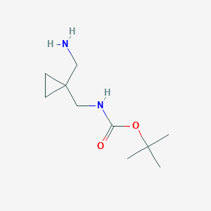 molecular formula C10H20N2O2 B1443549 tert-butyl N-{[1-(aminomethyl)cyclopropyl]methyl}carbamate CAS No. 1147109-42-9
