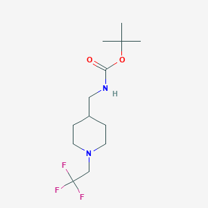molecular formula C13H23F3N2O2 B1443550 tert-butyl N-{[1-(2,2,2-trifluoroethyl)piperidin-4-yl]methyl}carbamate CAS No. 1803611-77-9