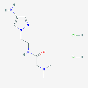 molecular formula C9H19Cl2N5O B1443553 N-[2-(4-Amino-pyrazol-1-yl)-ethyl]-2-dimethylamino-acetamide dihydrochloride CAS No. 1361112-70-0