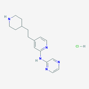 molecular formula C16H22ClN5 B1443554 [4-(2-Piperidin-4-yl-ethyl)-pyridin-2-yl]-pyrazin-2-yl-amine hydrochloride CAS No. 1361116-27-9