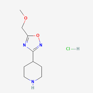 molecular formula C9H16ClN3O2 B1443555 4-(5-Methoxymethyl-[1,2,4]oxadiazol-3-yl)-piperidine hydrochloride CAS No. 1361115-48-1