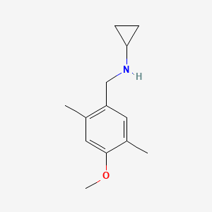 molecular formula C13H19NO B1443559 N-[(4-methoxy-2,5-dimethylphenyl)methyl]cyclopropanamine CAS No. 1079178-93-0