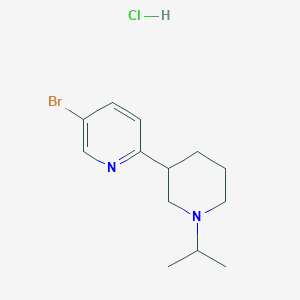 molecular formula C13H20BrClN2 B1443565 5-Bromo-2-(1-isopropylpiperidin-3-yl)pyridine hydrochloride CAS No. 1361116-88-2