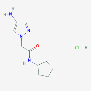 molecular formula C10H17ClN4O B1443566 2-(4-氨基-吡唑-1-基)-N-环戊基-乙酰胺盐酸盐 CAS No. 1361112-11-9