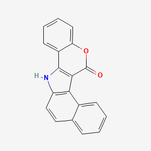 molecular formula C19H11NO2 B14435680 Benzo(e)(1)benzopyrano(4,3-b)indol-6(13H)-one CAS No. 77976-31-9