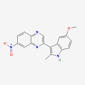molecular formula C18H14N4O3 B1443570 2-(5-Methoxy-2-methyl-1H-indol-3-yl)-7-nitro-quinoxaline CAS No. 1380571-57-2