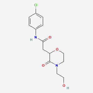 B1443571 N-(4-Chlorophenyl)-2-[4-(2-hydroxyethyl)-3-oxomorpholin-2-yl]acetamide CAS No. 1365963-83-2