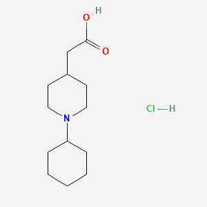 molecular formula C13H24ClNO2 B1443577 (1-Cyclohexyl-piperidin-4-yl)-acetic acid hydrochloride CAS No. 1229627-15-9