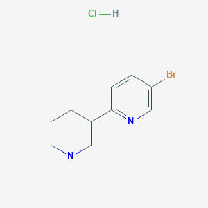 molecular formula C11H16BrClN2 B1443578 盐酸 5-溴-2-(1-甲基哌啶-3-基)吡啶 CAS No. 1361114-41-1