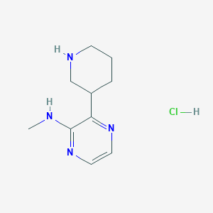 molecular formula C10H17ClN4 B1443581 Methyl-(3-piperidin-3-yl-pyrazin-2-yl)-amine dihydrochloride CAS No. 1361114-31-9