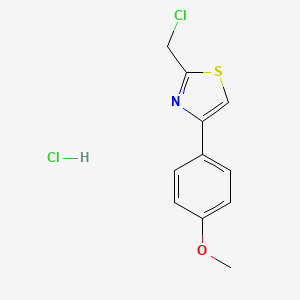 molecular formula C11H11Cl2NOS B1443589 2-(Chloromethyl)-4-(4-methoxyphenyl)-1,3-thiazole hydrochloride CAS No. 1401425-90-8