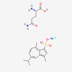 molecular formula C20H27N2NaO6S B14435921 L-Glutamine, mixt. with sodium 3,8-dimethyl-5-(1-methylethyl)-1-azulenesulfonate CAS No. 78354-52-6