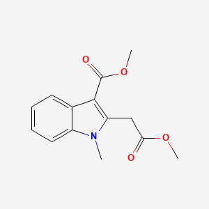 molecular formula C14H15NO4 B14435948 Methyl 2-(2-methoxy-2-oxoethyl)-1-methyl-1H-indole-3-carboxylate CAS No. 75996-84-8