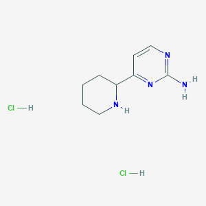 molecular formula C9H16Cl2N4 B1443595 4-(哌啶-2-基)嘧啶-2-胺二盐酸盐 CAS No. 1361114-20-6
