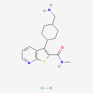 molecular formula C16H22ClN3OS B1443596 3-(4-Aminomethyl-cyclohexyl)-thieno[2,3-b]pyridine-2-carboxylic acid methylamide hydrochloride CAS No. 1361112-51-7