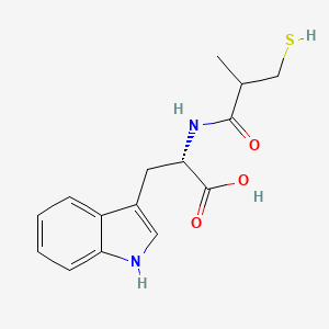 molecular formula C15H18N2O3S B14435982 N-(2-Methyl-3-sulfanylpropanoyl)-L-tryptophan CAS No. 75685-33-5