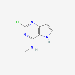 molecular formula C7H7ClN4 B1443600 2-chloro-N-methyl-5H-pyrrolo[3,2-d]pyrimidin-4-amine CAS No. 1375301-41-9