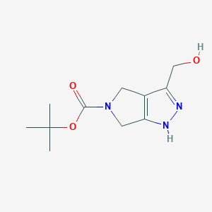 molecular formula C11H17N3O3 B1443603 3-Hydroxymethyl-4,6-Dihydro-1H-Pyrrolo[3,4-C]Pyrazole-5-Carboxylic Acid Tert-Butyl Ester CAS No. 1251014-83-1