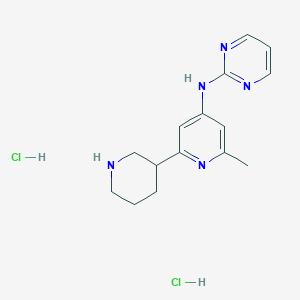molecular formula C15H21Cl2N5 B1443607 (6-Methyl-1',2',3',4',5',6'-hexahydro-[2,3']bipyridinyl-4-yl)-pyrimidin-2-yl-amine dihydrochloride CAS No. 1361111-25-2