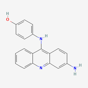 molecular formula C19H15N3O B14436075 Phenol, 4-((3-amino-9-acridinyl)amino)- CAS No. 76015-20-8