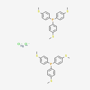 molecular formula C42H42Cl2HgP2S6 B14436087 Mercury(2+);tris(4-methylsulfanylphenyl)phosphane;dichloride CAS No. 74039-81-9