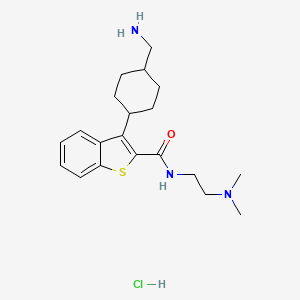 molecular formula C20H30ClN3OS B1443609 3-(4-Aminomethyl-cyclohexyl)-benzo[b]thiophene-2-carboxylic acid (2-dimethylamino-ethyl)-amide hydrochloride CAS No. 1361112-43-7