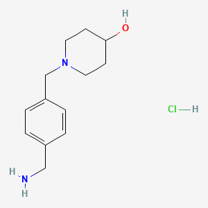 molecular formula C13H21ClN2O B1443610 1-(4-Aminomethyl-benzyl)-piperidin-4-ol hydrochloride CAS No. 1361118-72-0