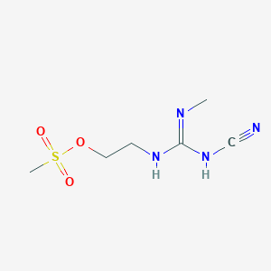 molecular formula C6H12N4O3S B14436131 2-(N'-Cyano-N''-methylcarbamimidamido)ethyl methanesulfonate CAS No. 74461-51-1