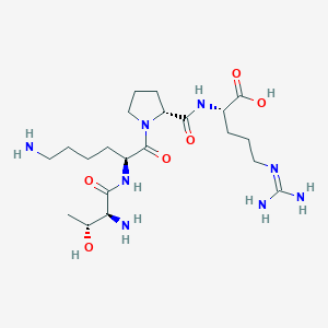 molecular formula C21H40N8O6 B14436135 L-Threonyl-L-lysyl-D-prolyl-N~5~-(diaminomethylidene)-L-ornithine CAS No. 75929-70-3