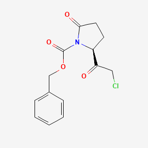 molecular formula C14H14ClNO4 B14436146 Nalpha-Carbobenzoxypyroglutamic acid chloromethyl ketone CAS No. 77319-02-9
