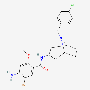 molecular formula C22H25BrClN3O2 B14436155 exo-4-Amino-5-bromo-2-methoxy-N-(8-(4-chlorobenzyl)-8-azabicyclo(3.2.1)oct-3-yl)benzamide CAS No. 76351-91-2