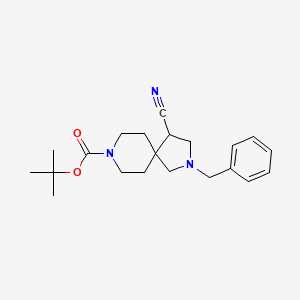 molecular formula C21H29N3O2 B1443617 tert-Butyl 2-benzyl-4-cyano-2,8-diazaspiro[4.5]decane-8-carboxylate CAS No. 1341038-86-5