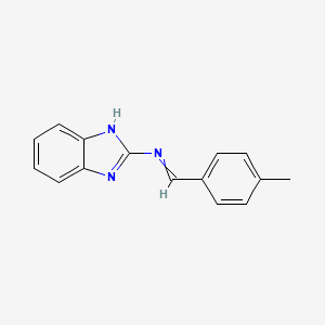 molecular formula C15H13N3 B14436181 N-(1H-Benzimidazol-2-yl)-1-(4-methylphenyl)methanimine CAS No. 76061-10-4