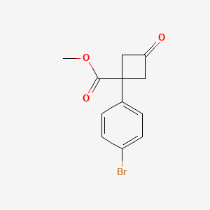 molecular formula C12H11BrO3 B1443619 Methyl 1-(4-bromophenyl)-3-oxocyclobutanecarboxylate CAS No. 1364663-42-2
