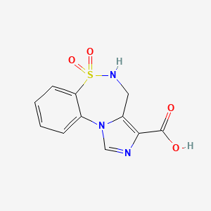 molecular formula C11H9N3O4S B1443620 6,6-Dioxo-5,6-Dihydro-4H-6L6-Thia-2,5,10B-Triaza-Benzo[E]Azulene-3-Carboxylic Acid CAS No. 1251000-52-8
