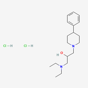 molecular formula C18H32Cl2N2O B14436230 alpha-((Diethylamino)methyl)-4-phenyl-1-piperidineethanol dihydrochloride CAS No. 76907-72-7