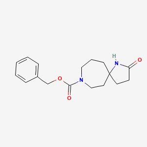 molecular formula C17H22N2O3 B1443627 Benzyl 2-oxo-1,8-diazaspiro[4.6]undecane-8-carboxylate CAS No. 1160246-78-5