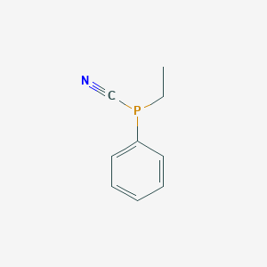 molecular formula C9H10NP B14436281 Phosphine, cyano-ethyl-phenyl- CAS No. 74626-63-4