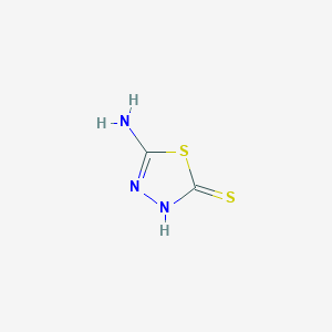 molecular formula C2H3N3S2 B144363 2-Amino-5-mercapto-1,3,4-thiadiazole CAS No. 2349-67-9