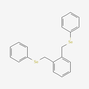 molecular formula C20H18Se2 B14436302 Benzene, 1,2-bis[(phenylseleno)methyl]- CAS No. 78808-36-3