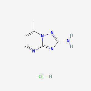 molecular formula C6H8ClN5 B1443635 7-Methyl[1,2,4]triazolo[1,5-a]pyrimidin-2-amine hydrochloride CAS No. 1390654-62-2