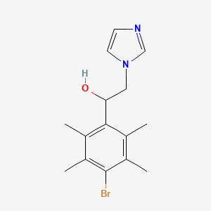 molecular formula C15H19BrN2O B14436358 alpha-(4-Bromo-2,3,5,6-tetramethylphenyl)-1H-imidazole-1-ethanol CAS No. 73932-55-5