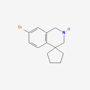 molecular formula C13H16BrN B1443638 7'-bromo-2',3'-dihydro-1'H-spiro[cyclopentane-1,4'-isoquinoline] CAS No. 885269-43-2