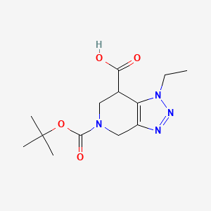 molecular formula C13H20N4O4 B1443643 5-(tert-butoxycarbonyl)-1-ethyl-4,5,6,7-tetrahydro-1H-[1,2,3]triazolo[4,5-c]pyridine-7-carboxylic acid CAS No. 1391733-65-5