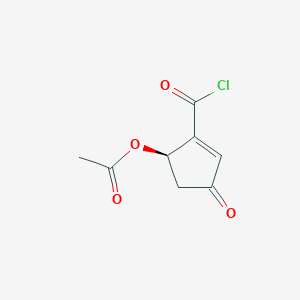 molecular formula C8H7ClO4 B14436445 (1R)-2-(Chlorocarbonyl)-4-oxocyclopent-2-en-1-yl acetate CAS No. 76865-78-6
