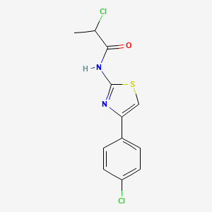 molecular formula C12H10Cl2N2OS B1443645 2-Chloro-N-[4-(4-chlorophenyl)-1,3-thiazol-2-yl]propanamide CAS No. 1067652-95-2