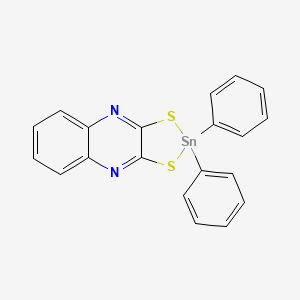 molecular formula C20H14N2S2Sn B14436459 Stannane, (2,3-quinoxalinyldithio)diphenyl- CAS No. 73927-96-5