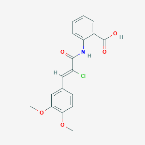 molecular formula C18H16ClNO5 B1443649 2-[2-Chloro-3-(3,4-dimethoxy-phenyl)-acryloylamino]-benzoic acid CAS No. 1252992-35-0
