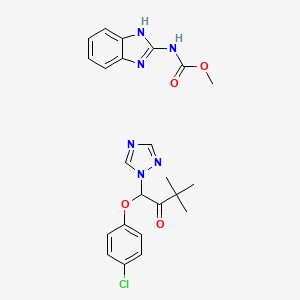 molecular formula C23H25ClN6O4 B14436520 Carbendazim/triadimefon CAS No. 75448-56-5
