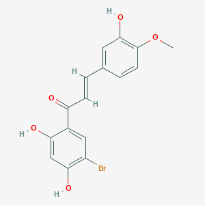 molecular formula C16H13BrO5 B14436569 Acrylophenone, 5'-bromo-2',4'-dihydroxy-3-(m-hydroxy-p-methoxyphenyl)- CAS No. 78050-54-1